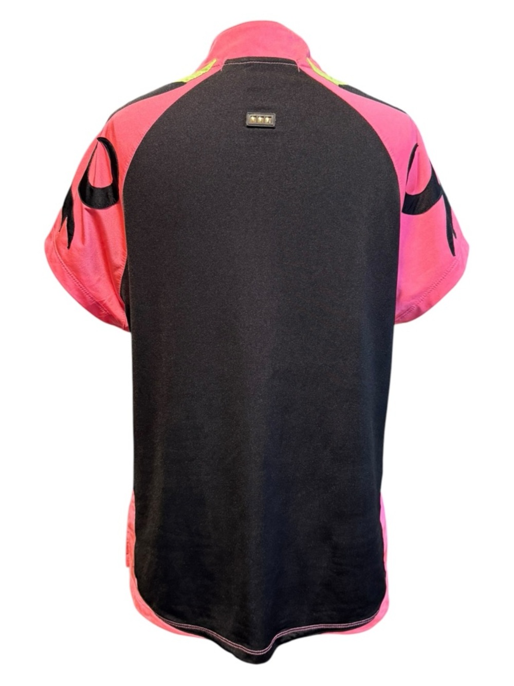 Jamie Sadock Top Womens L Pink Black Flame Zip Mock Neck Y2K Golf Athletic Shirt - Picture 3 of 7